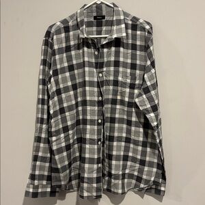 Theory Monochrome Checkered Shirt